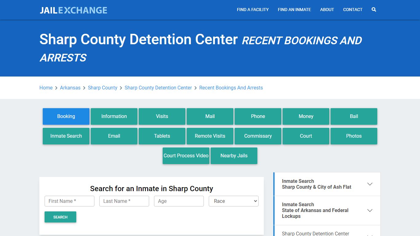 Sharp County Detention Center Recent Bookings And Arrests - Jail Exchange